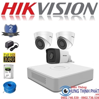 TRỌN BỘ 3 CAMERA IP HIKVISION 2.0 MPX